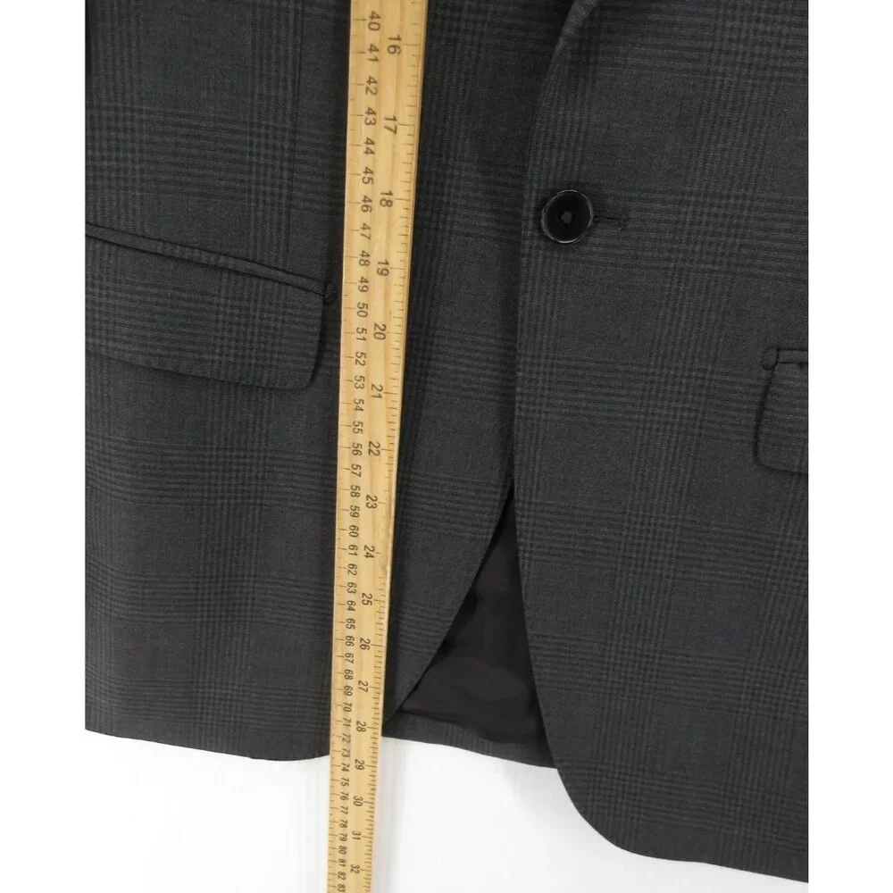 Theory Sport Coat 36 Blazer Wool Blend Glen Plaid Jacket Classic *